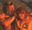 'Alma Baptizes at the Waters of Mormon' by Arnold Friberg (detail)