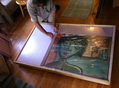 Packing Kevin's painting - click to view - mousewheel to zoom