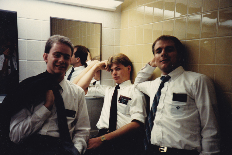 Elder Shunn (left) with fellow elders at the Missionary Training Center, Provo, Utah - click to view - mousewheel to zoom