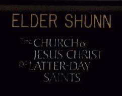 Elder Shunn missionary name tag